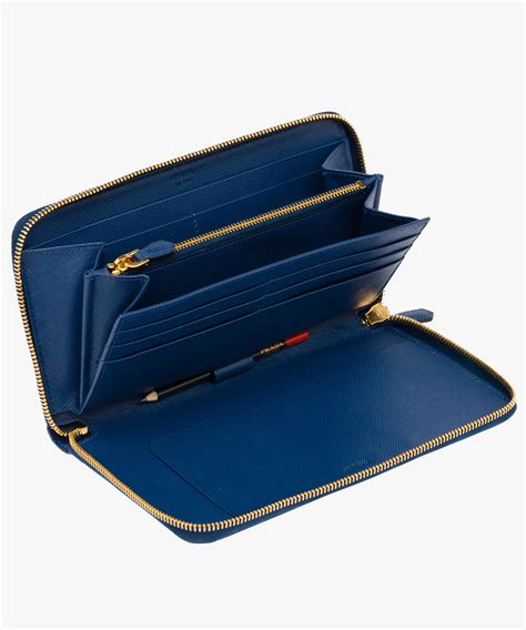 prada saffiano wallet cornflower blue|Prada wallet.